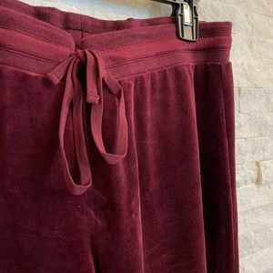 Eddie Bauer Plum Velour Drawstring Pants